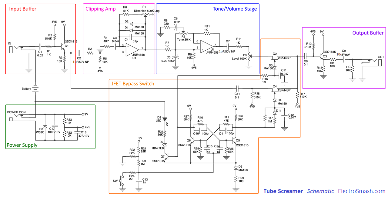 Tube Screamer TS9 schematics